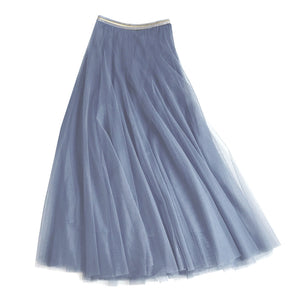 Tulle Layer Skirt Denim Blue