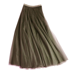 Tulle Layer Skirt Olive