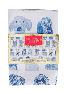 Blue Dogs Tea Towel