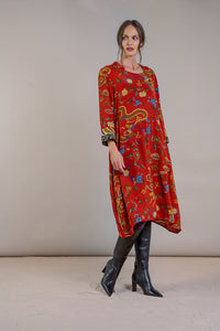 Asymmetric Dress Dragon Rust