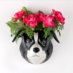 Border Collie Small Wall Vase