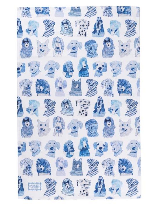 Blue Dogs Tea Towel
