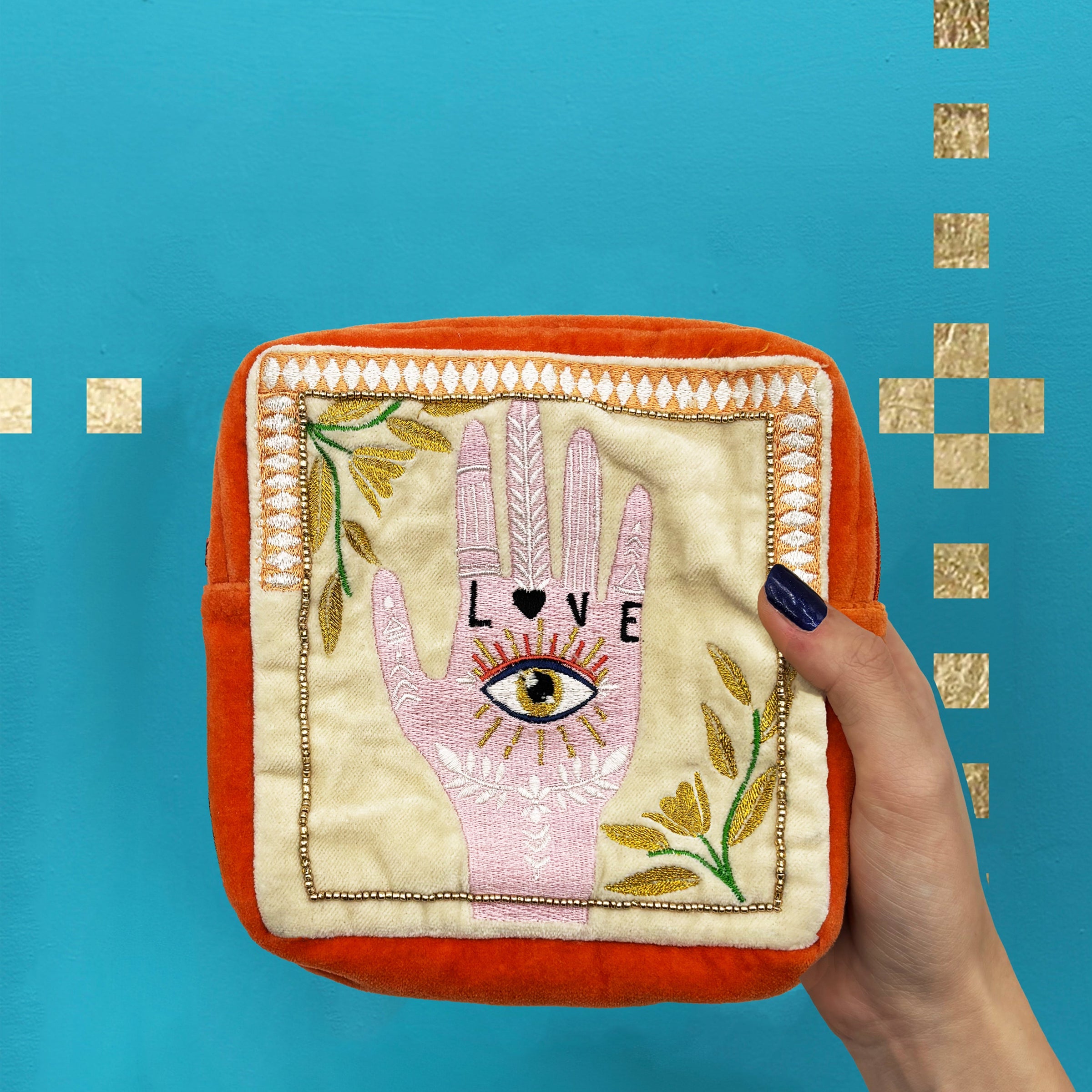 Inked Square Makeup Bag
