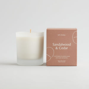 St Eval Lamorna Sandalwood & Cedar Glass Candle