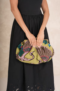 Crane Olive Clasp Bag