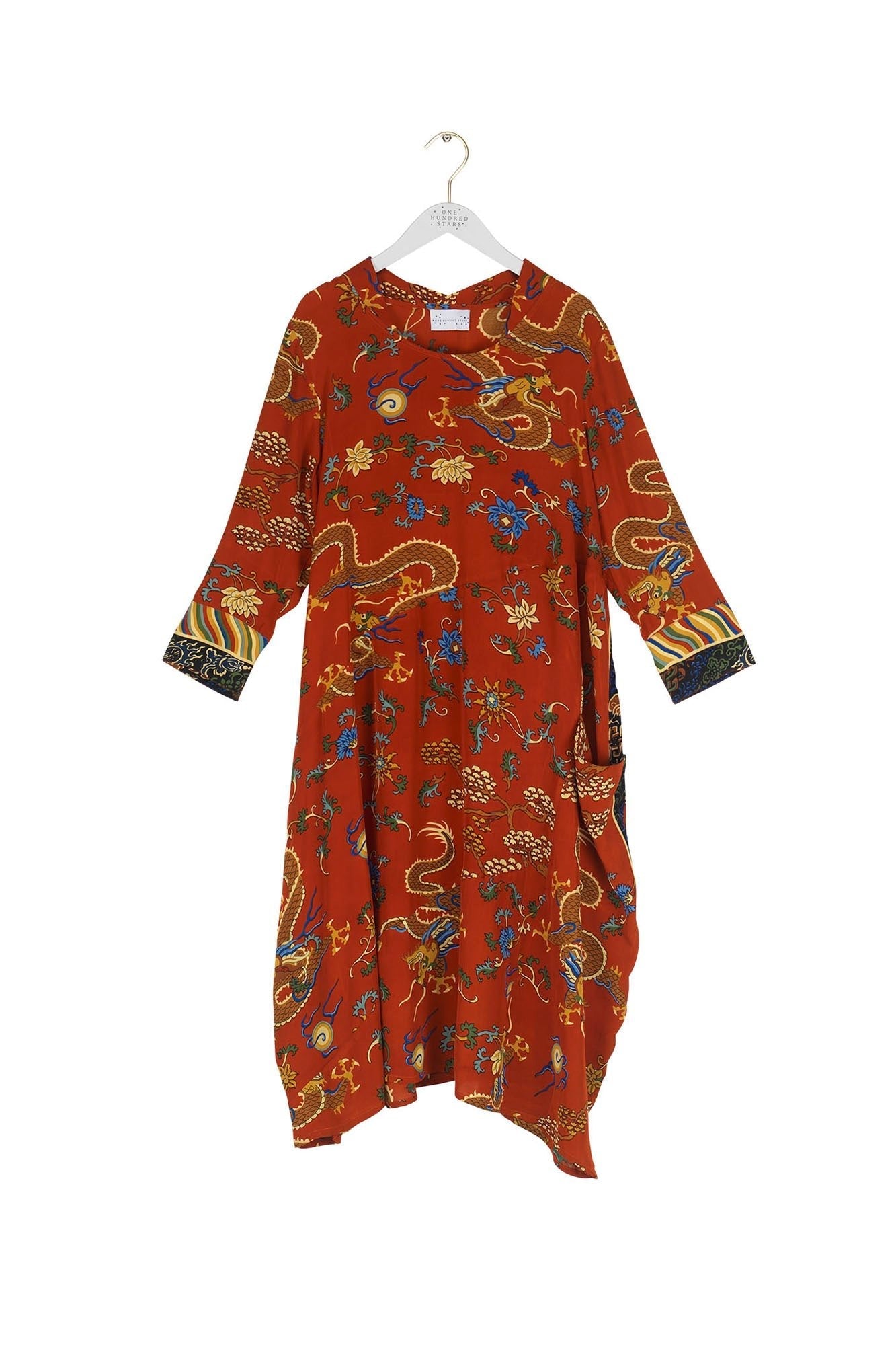 Asymmetric Dress Dragon Rust