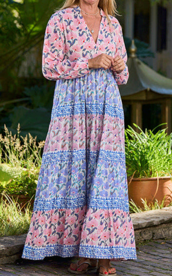 Sassari Cotton Dress Pink Blue