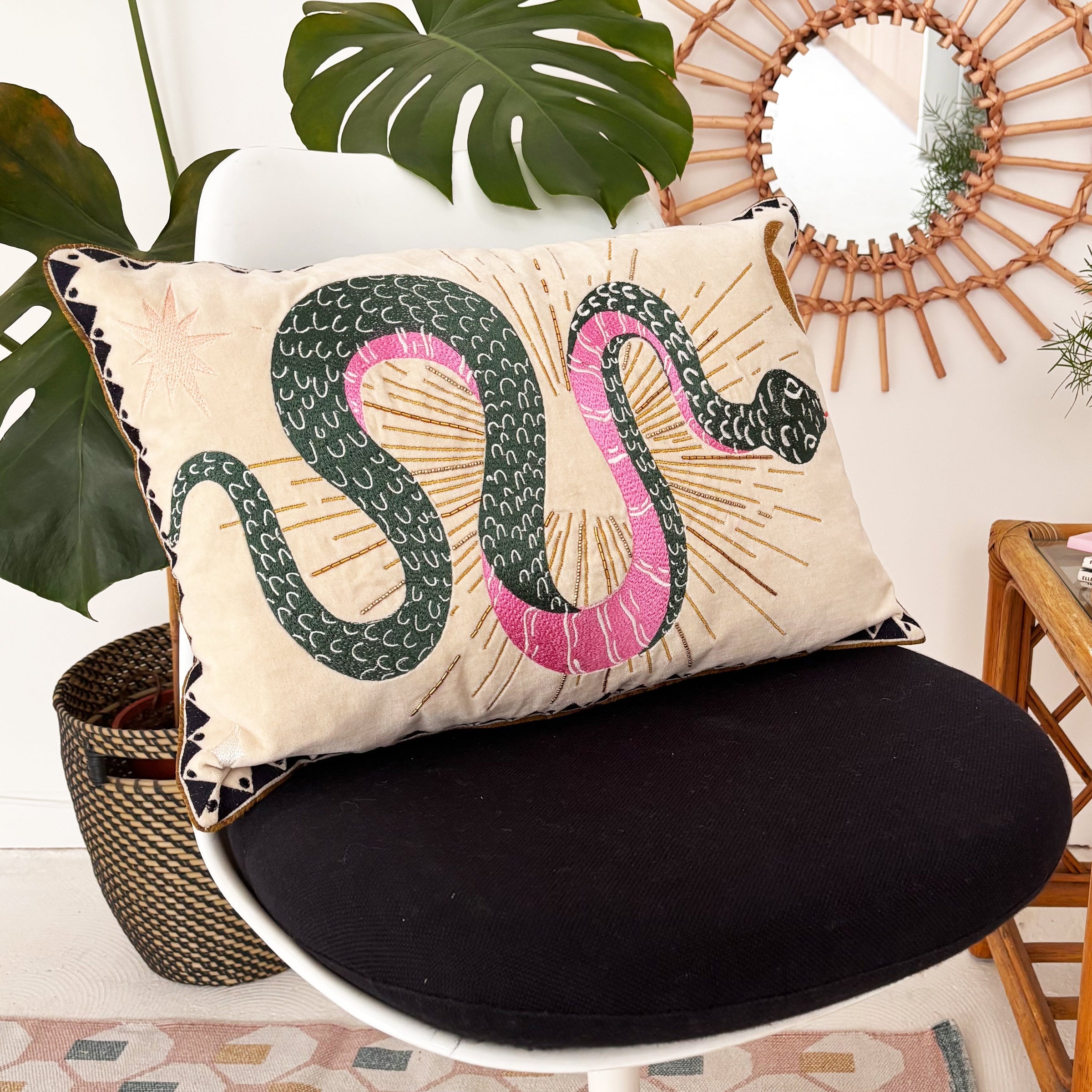 Inked Snake Cushion