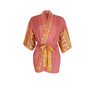 Luna Short Kimono Pink/Yellow